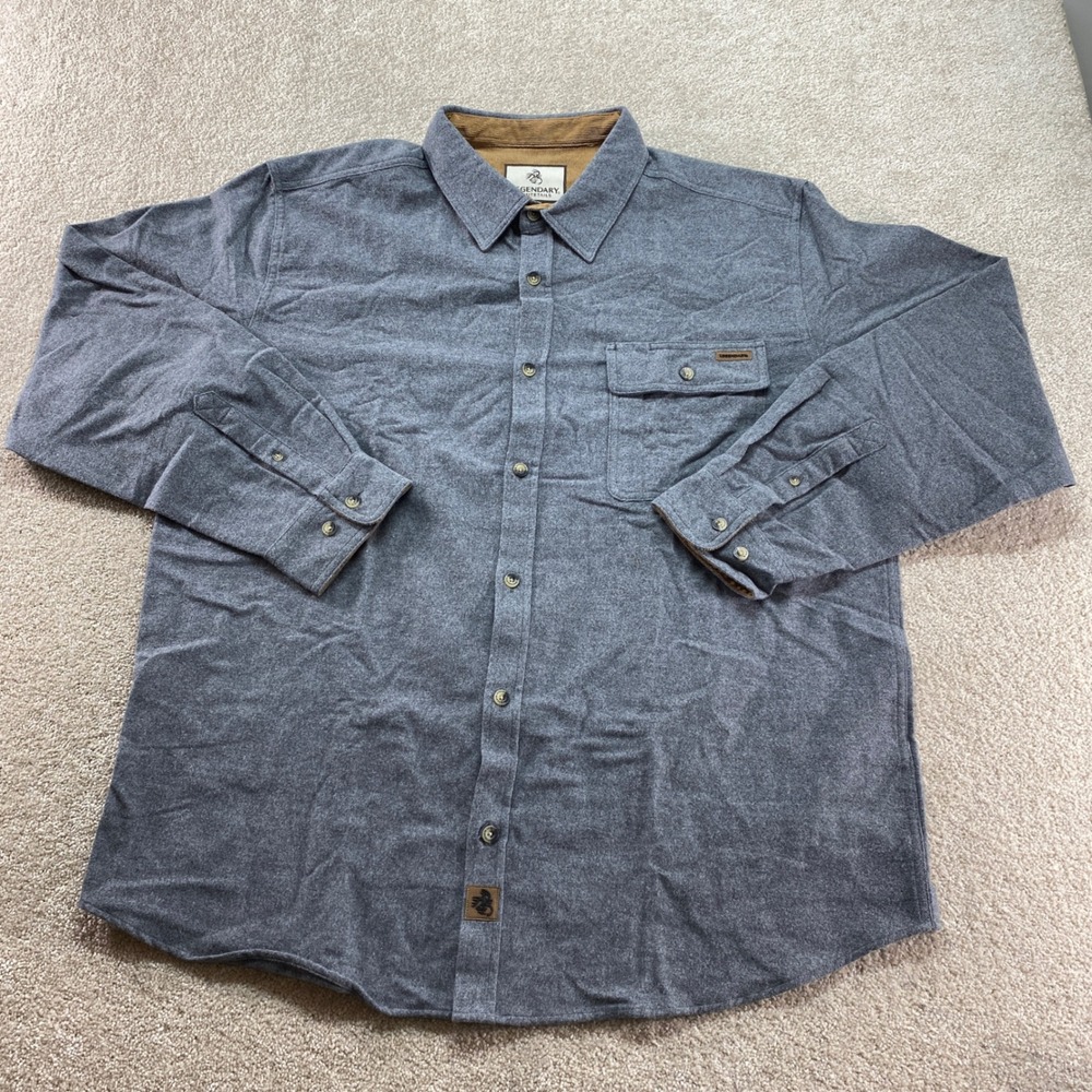 Legendary‎ Whitetails Flannel Shirt Mens XL Gray Long Sleeve Button Up